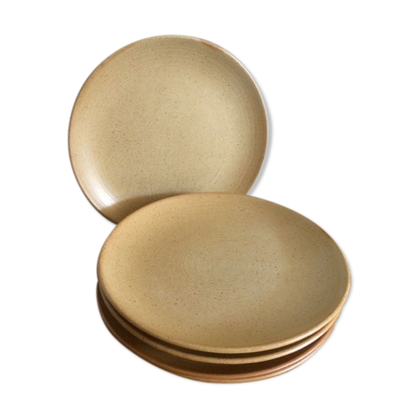 Set of 5 dessert stoneware plates