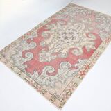 4x7 Pale Red & Beige Classic Vintage Rug, 127x215Cm