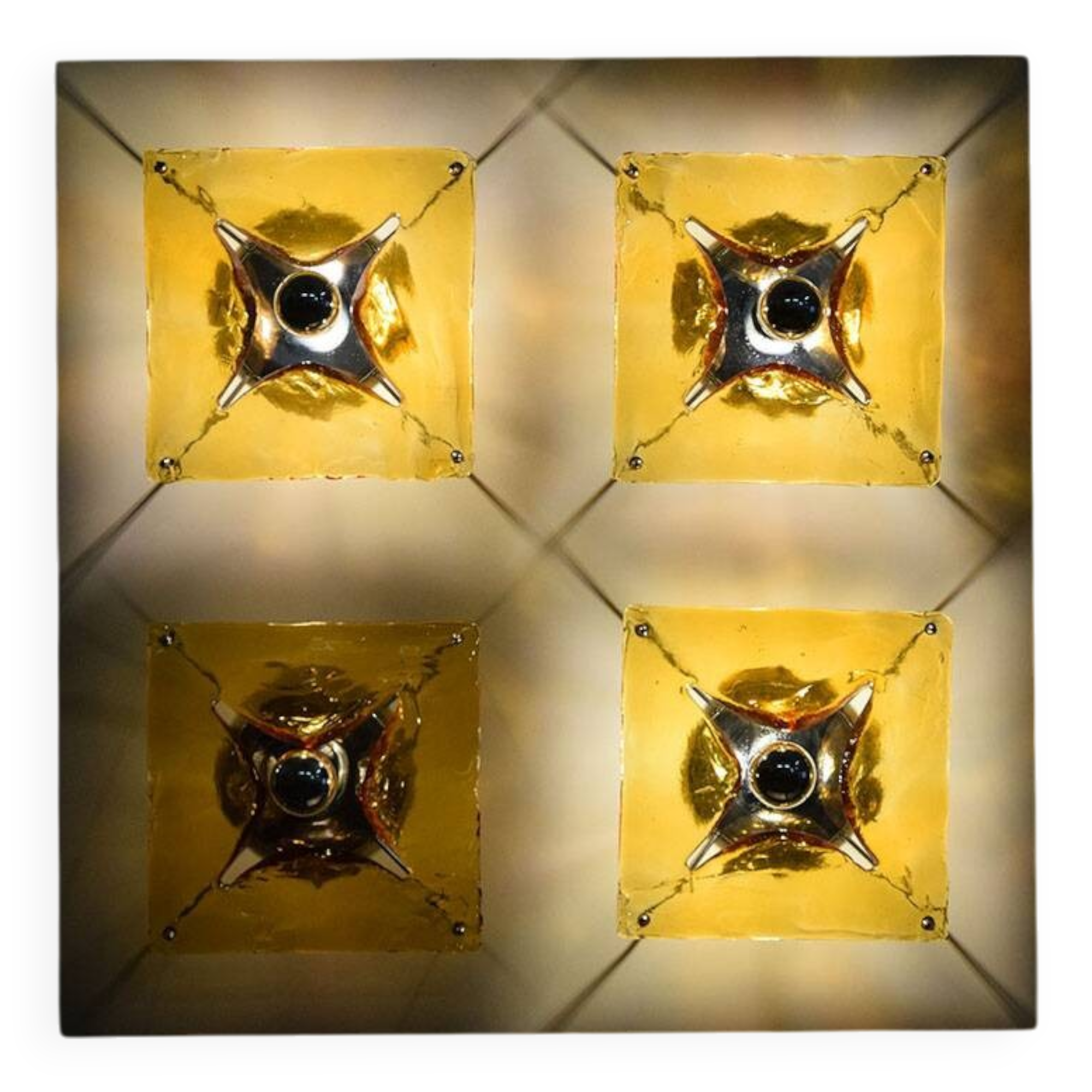 Mazzega Murano large wall sconce with 4 lights 1970s