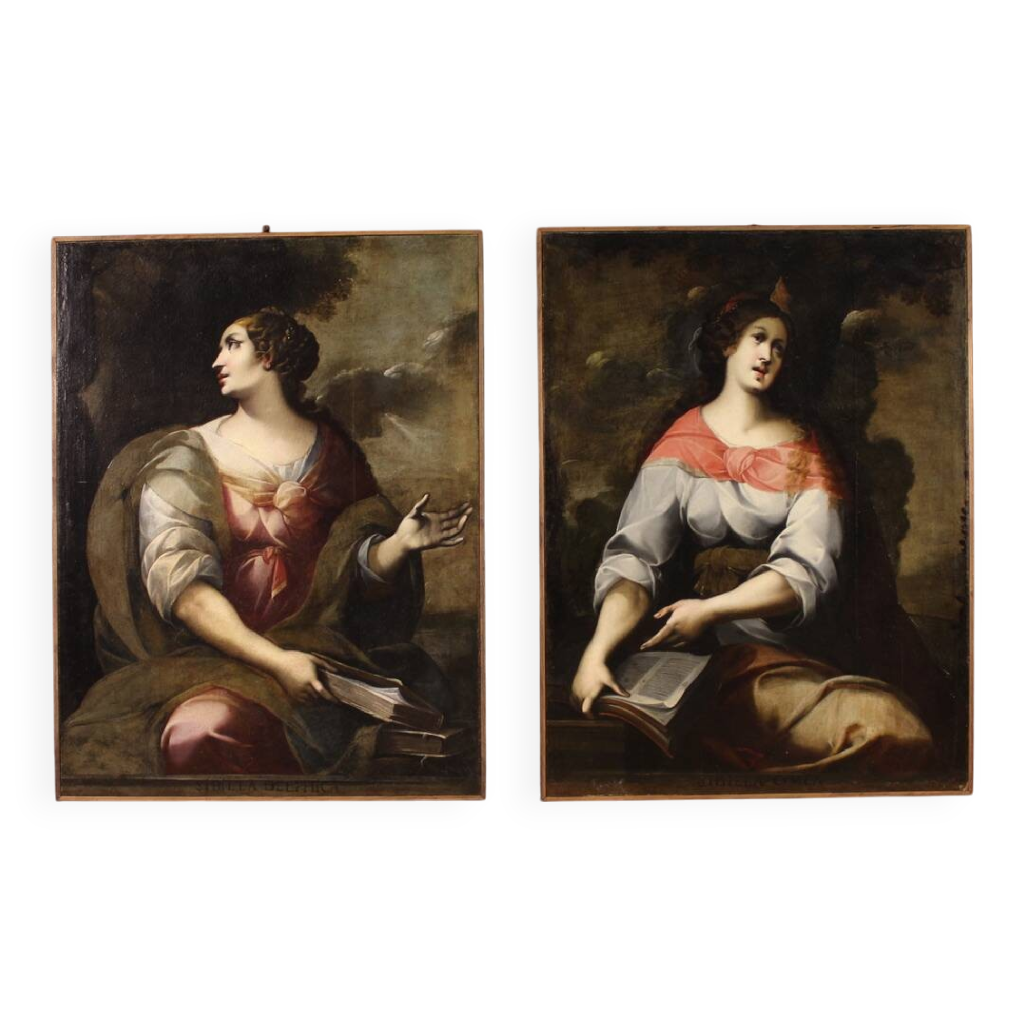 Pair of 17th century Italian paintings, Sibyls