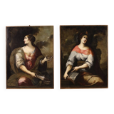 Pair of 17th century Italian paintings, Sibyls