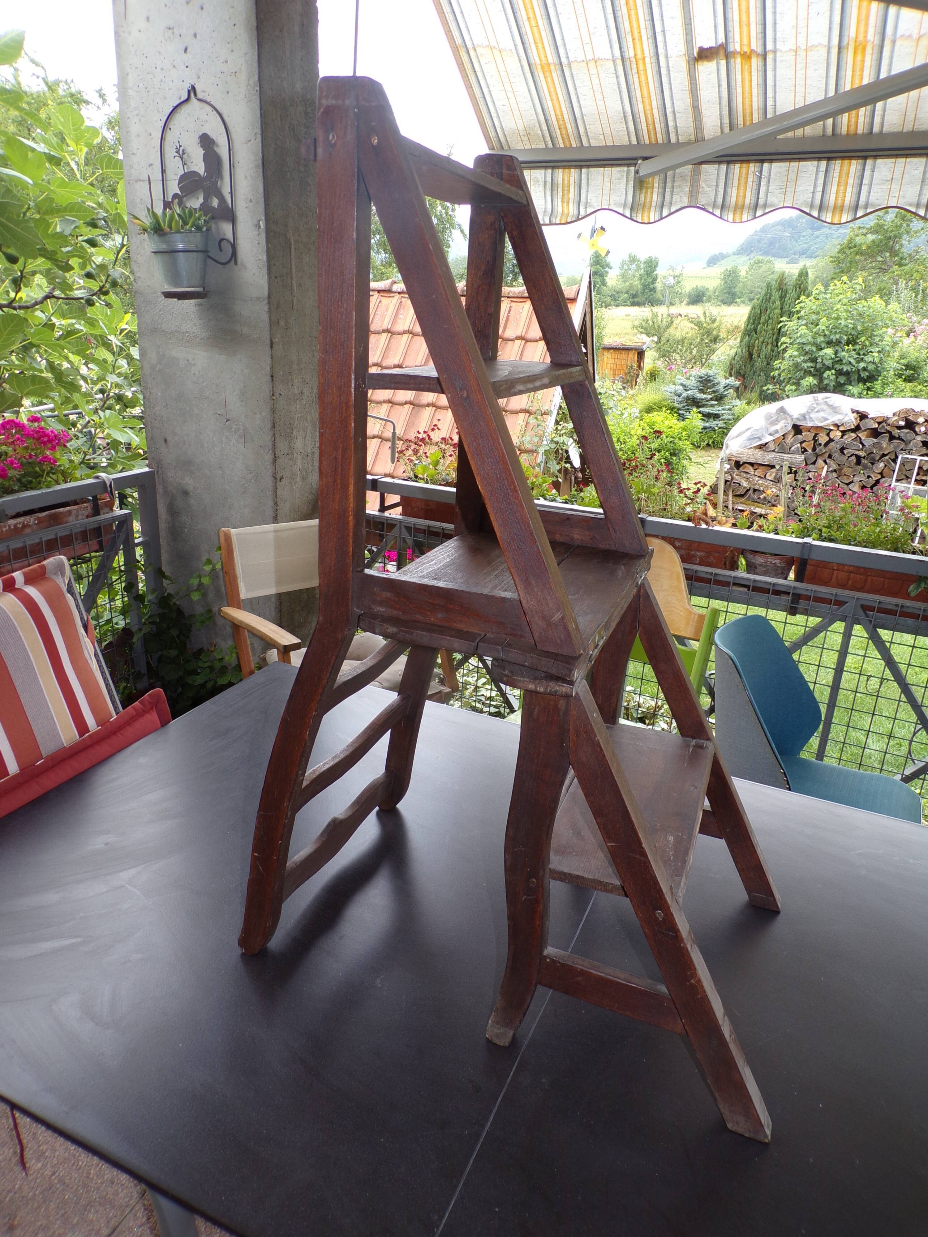 Old folding chair stepladder