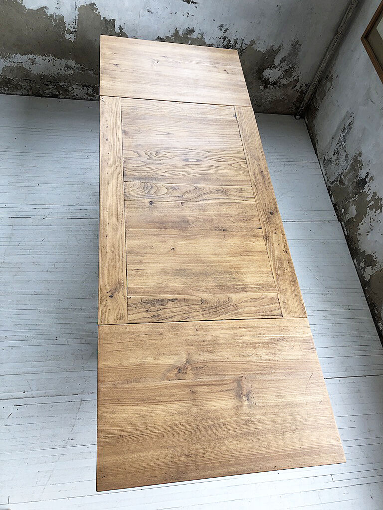Ancient oak farm table with extensions 218 cm