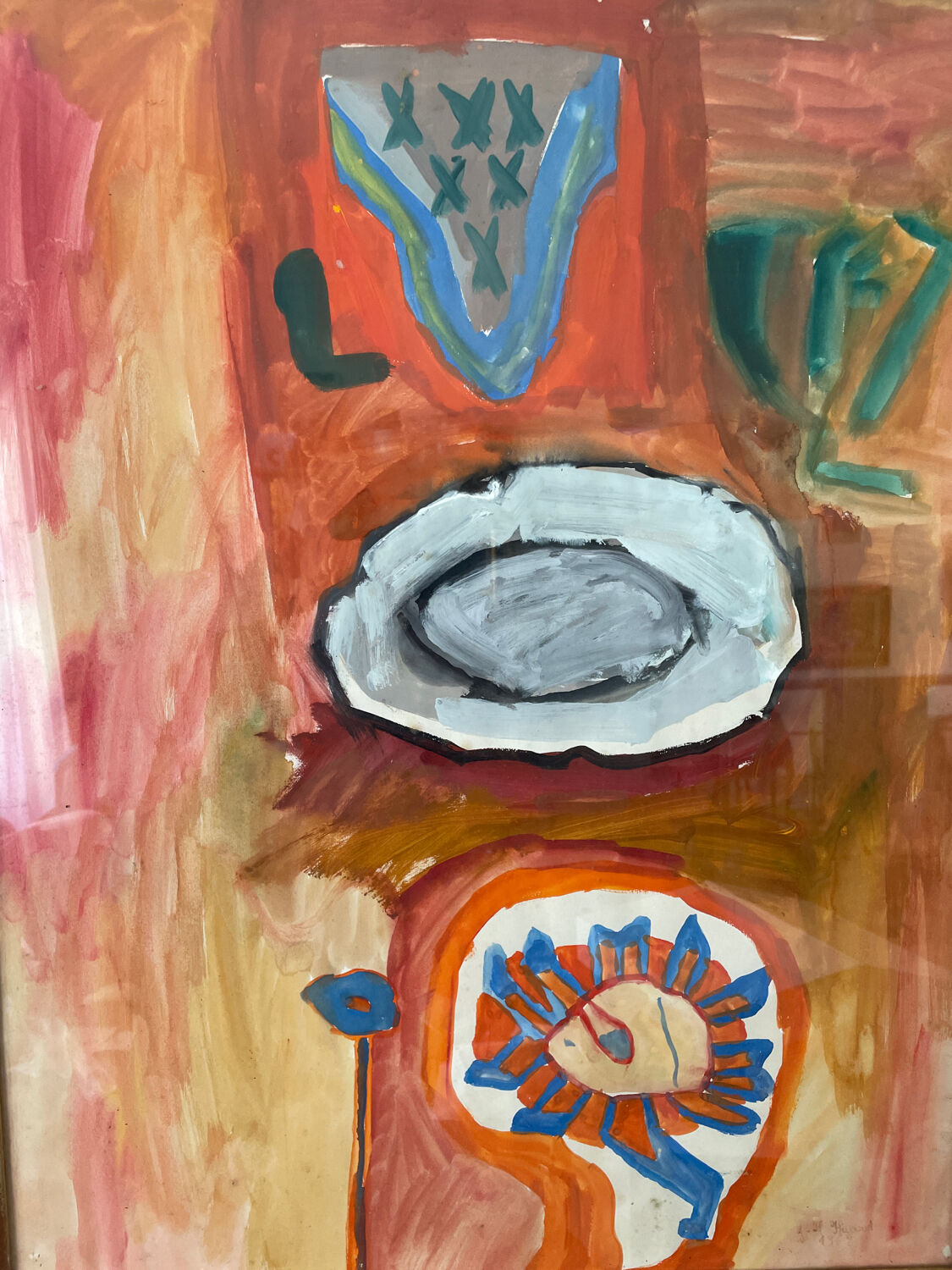 Abstract art painting signed