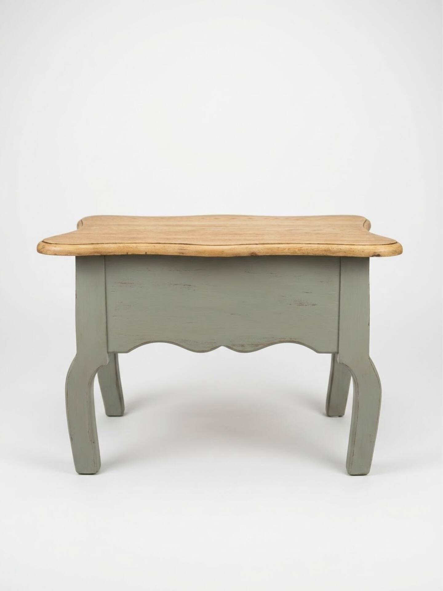 Table basse vintage en chêne, forme libre