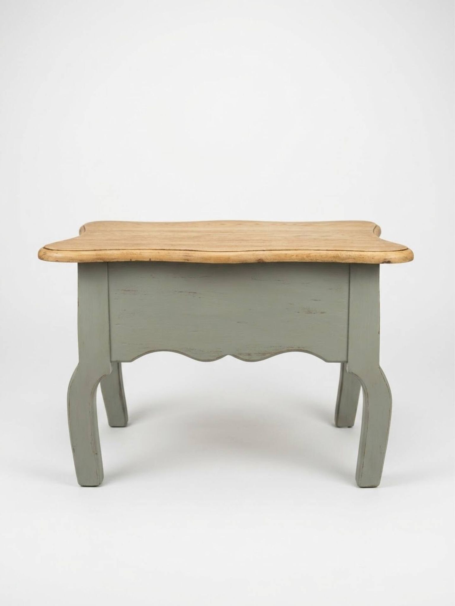 Table basse vintage en chêne, forme libre