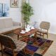 Pair of lounge armchairs in Scottish fabric 1950s Sweden
