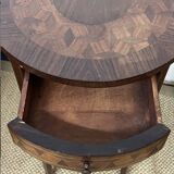 Round pedestal table / side table in wood marquetry