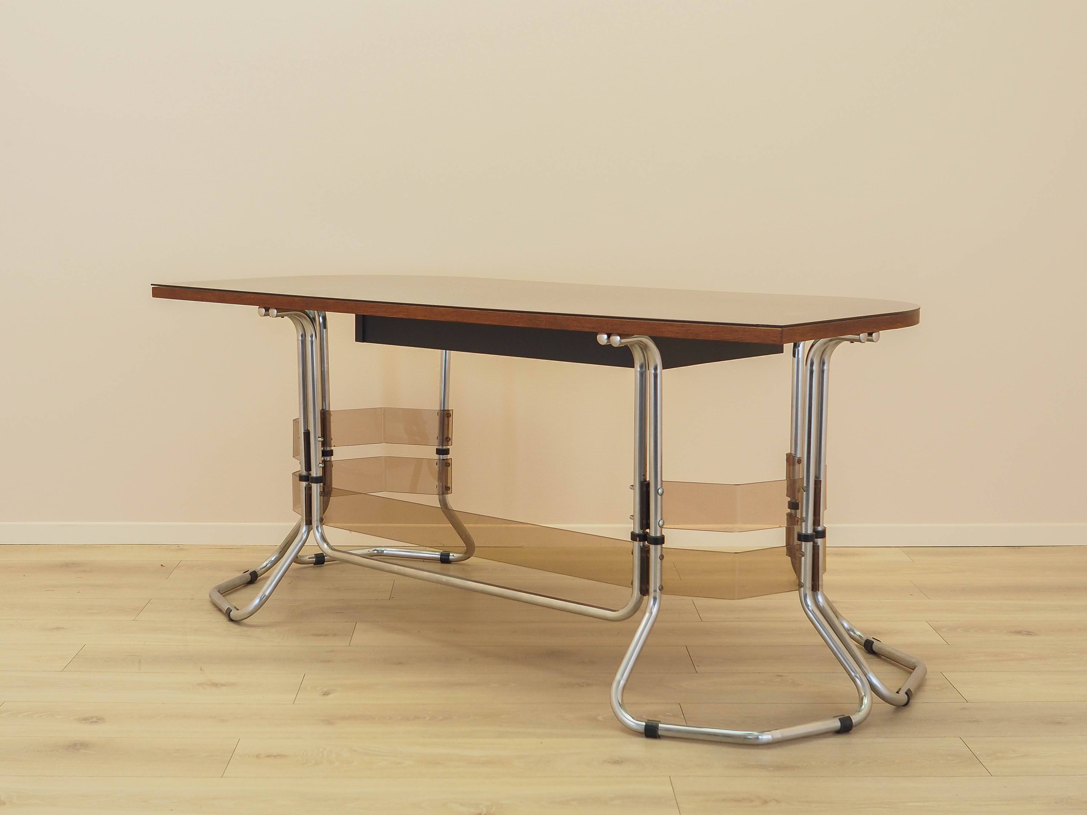 Mahogany desk, Italian design, 1980s, made in Italy