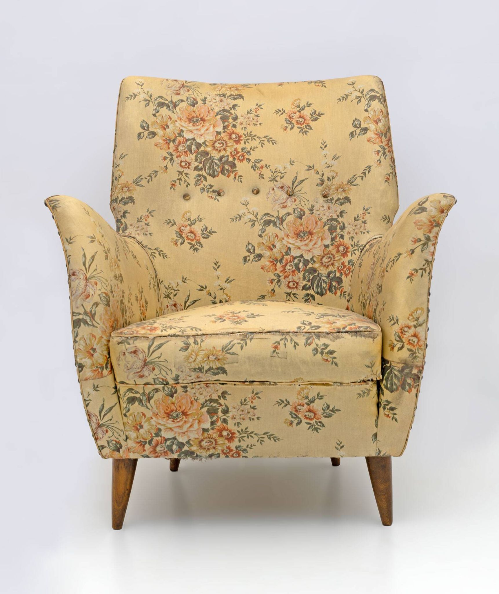 Attributed to Gio Ponti Mid-Century Modern Italian Armchairs by ISA, 1950s