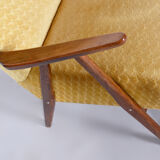Paire de fauteuils en hêtre jaune original du milieu du siècle, atelier ÚLUV, Tchéquie, années 1950