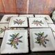 10 Square Dessert Plates by Emile Tessier, Malicorne