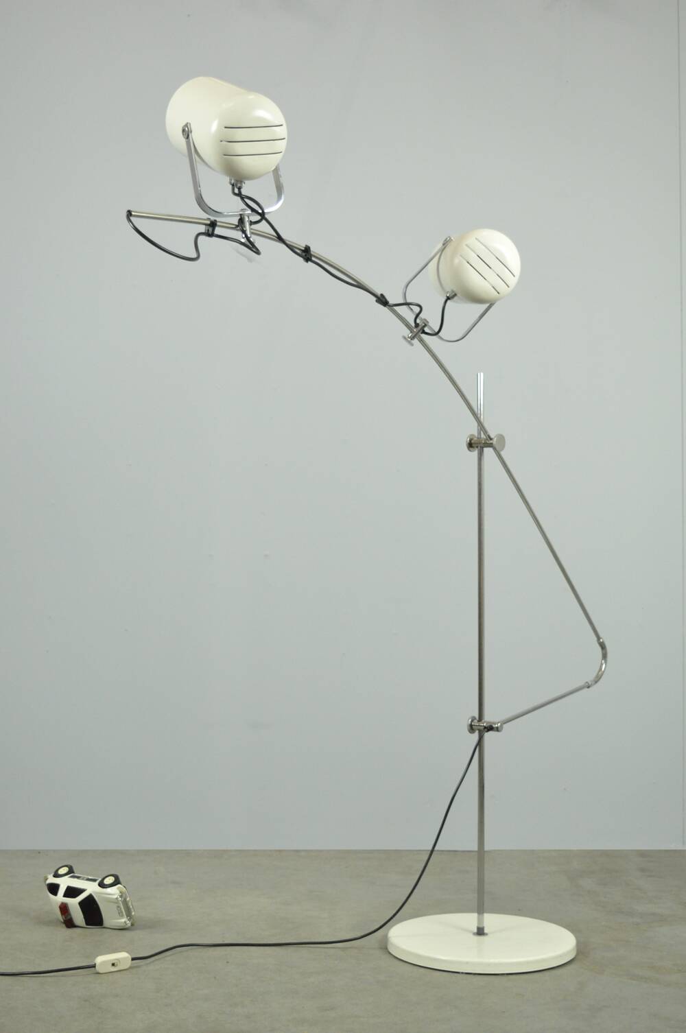 Vintage white Sorrento floorlamp by Copini & Posthuma for Gepo, Netherlands 1970s