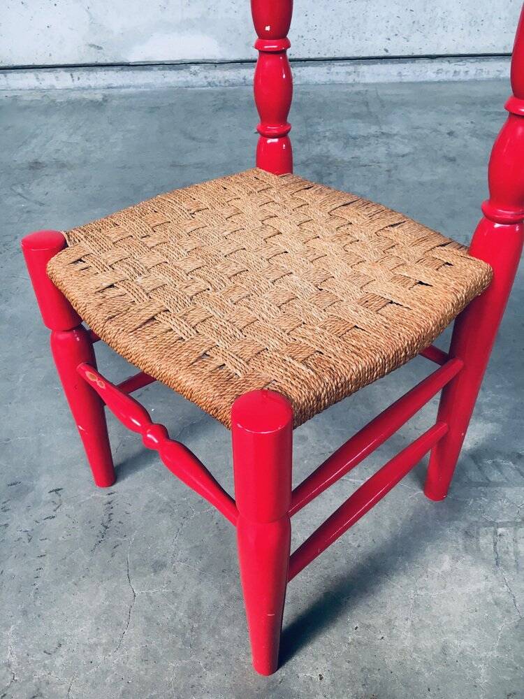 Set of Scandinavian Country Design Red Side Chairs, Sweden, 1960s