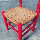 Set of Scandinavian Country Design Red Side Chairs, Sweden, 1960s