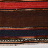 4x8 Brown & Blue Turkish Vintage Kilim Rug 139x245Cm SK 2314