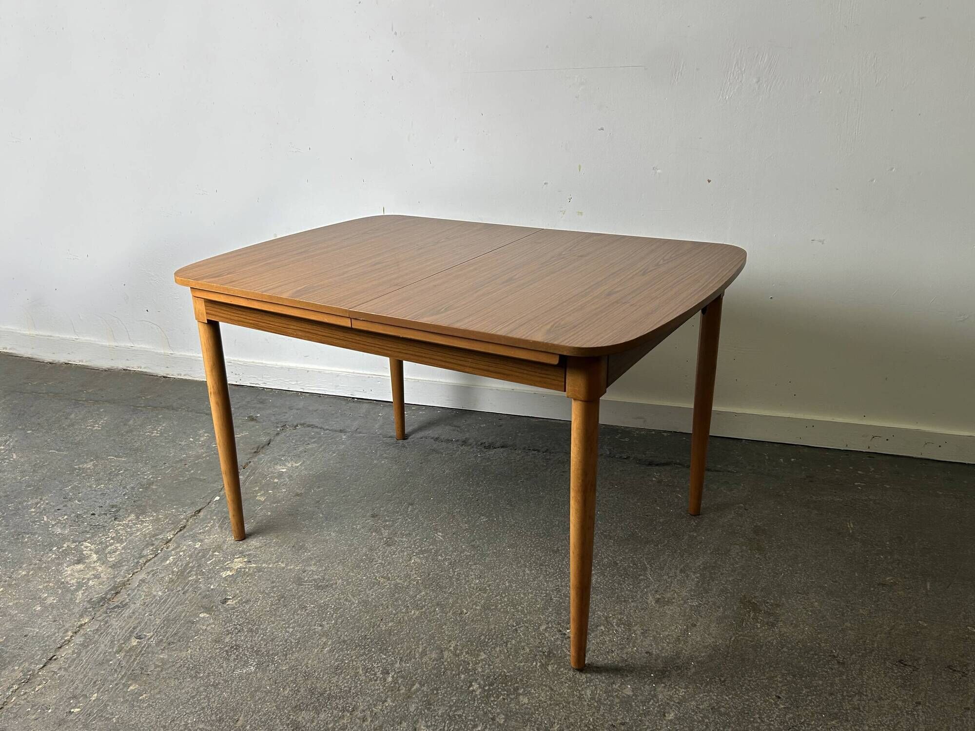 Schreiber Mid Century Extending Formica Dining Table Beech Legs 1960s-70s