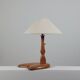 Beautiful one of a kind hand carved organic Art deco table lamp
