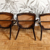 Set of 3 Thonet chairs, imitation leather