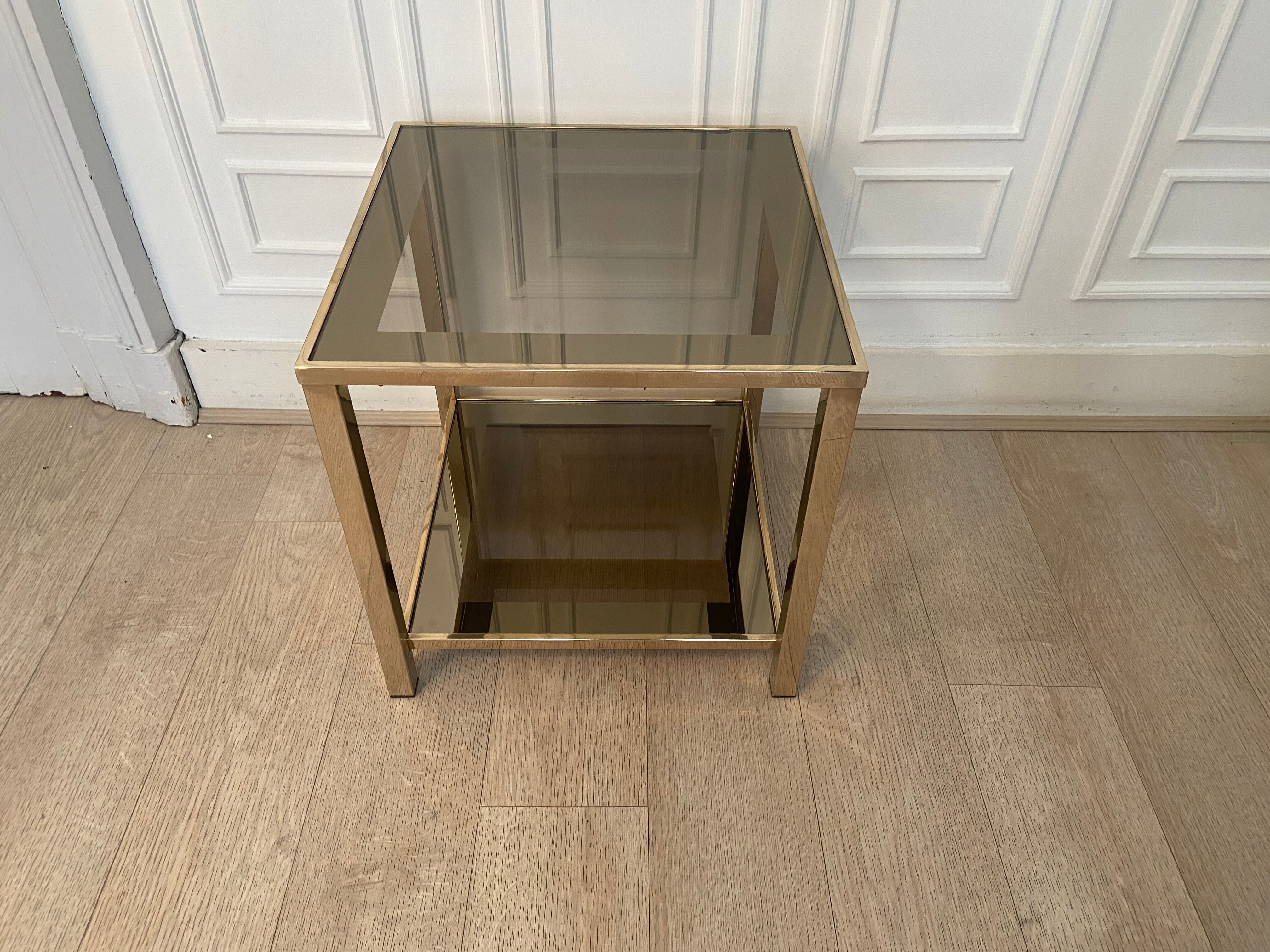 Belgo Chrom gold chrom side table with 23K gold