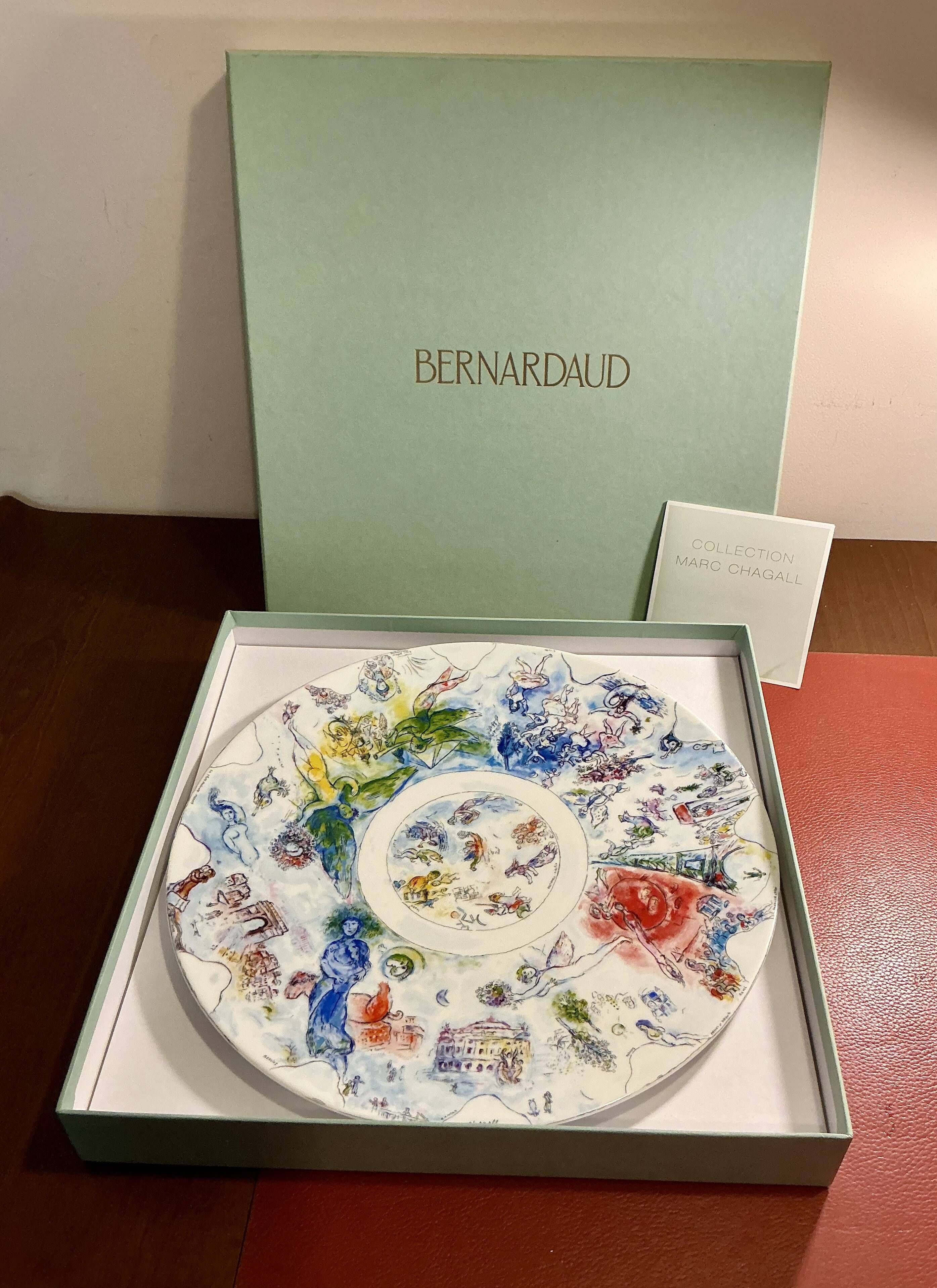 Plate 36 cm - Bernardaud Marc Chagall - The dome of the Opéra de Garnier
