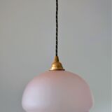 Pink frosted glass globe hanging