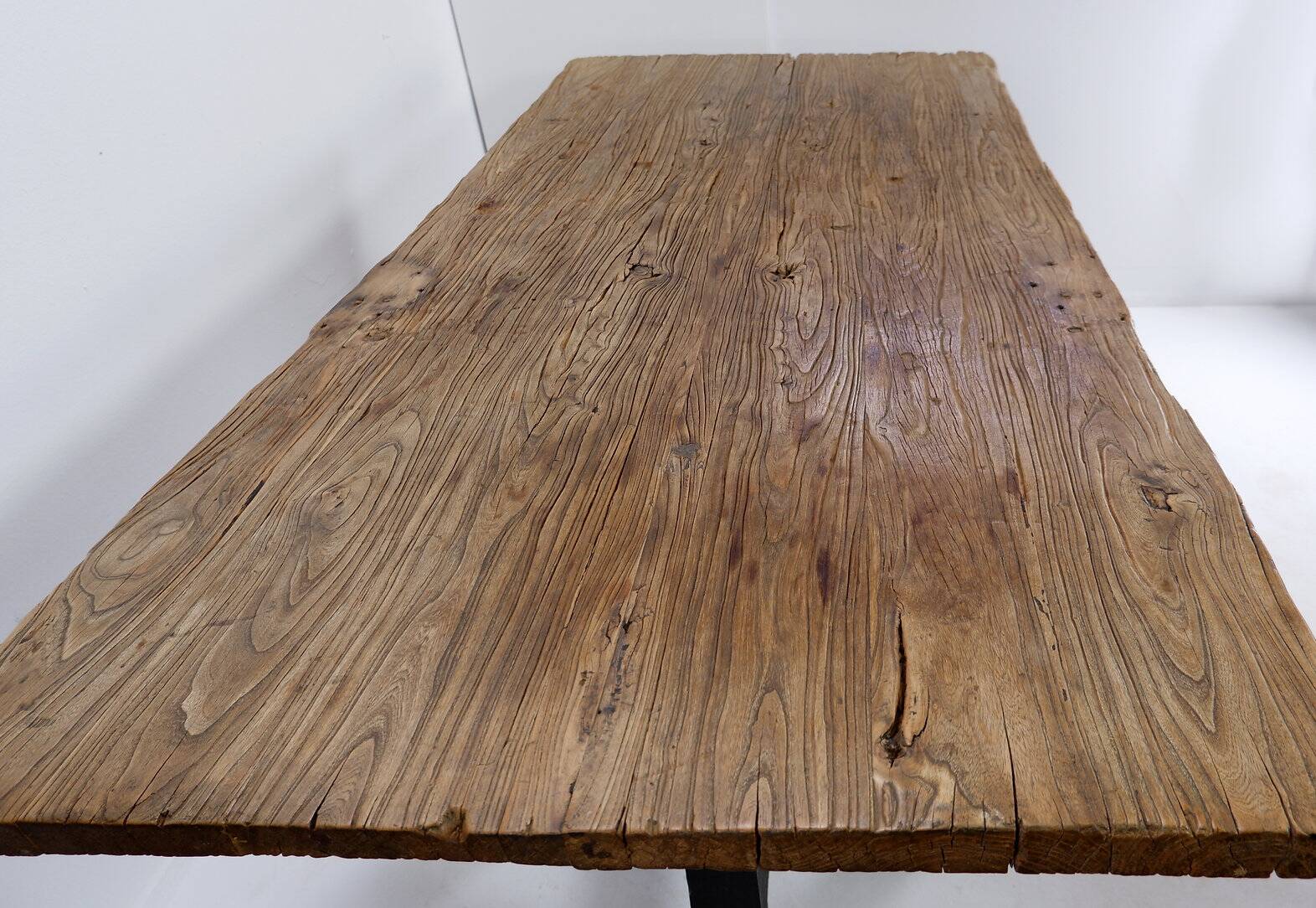 Large dining table wooden doors top mounted on black handles