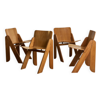 4 chaises Peota par Gigi Sabadin pour Stilwood, années 1970