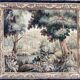 Aubusson tapestry late 19th century, landscape-greenery-castle, wool and silk