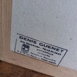 Signed painting, landscape, boat on river, Poitevin marsh