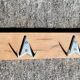 Vintage coat rack in wood and aluminum