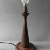 Scandinavian lamp in solid teak, around 1950.