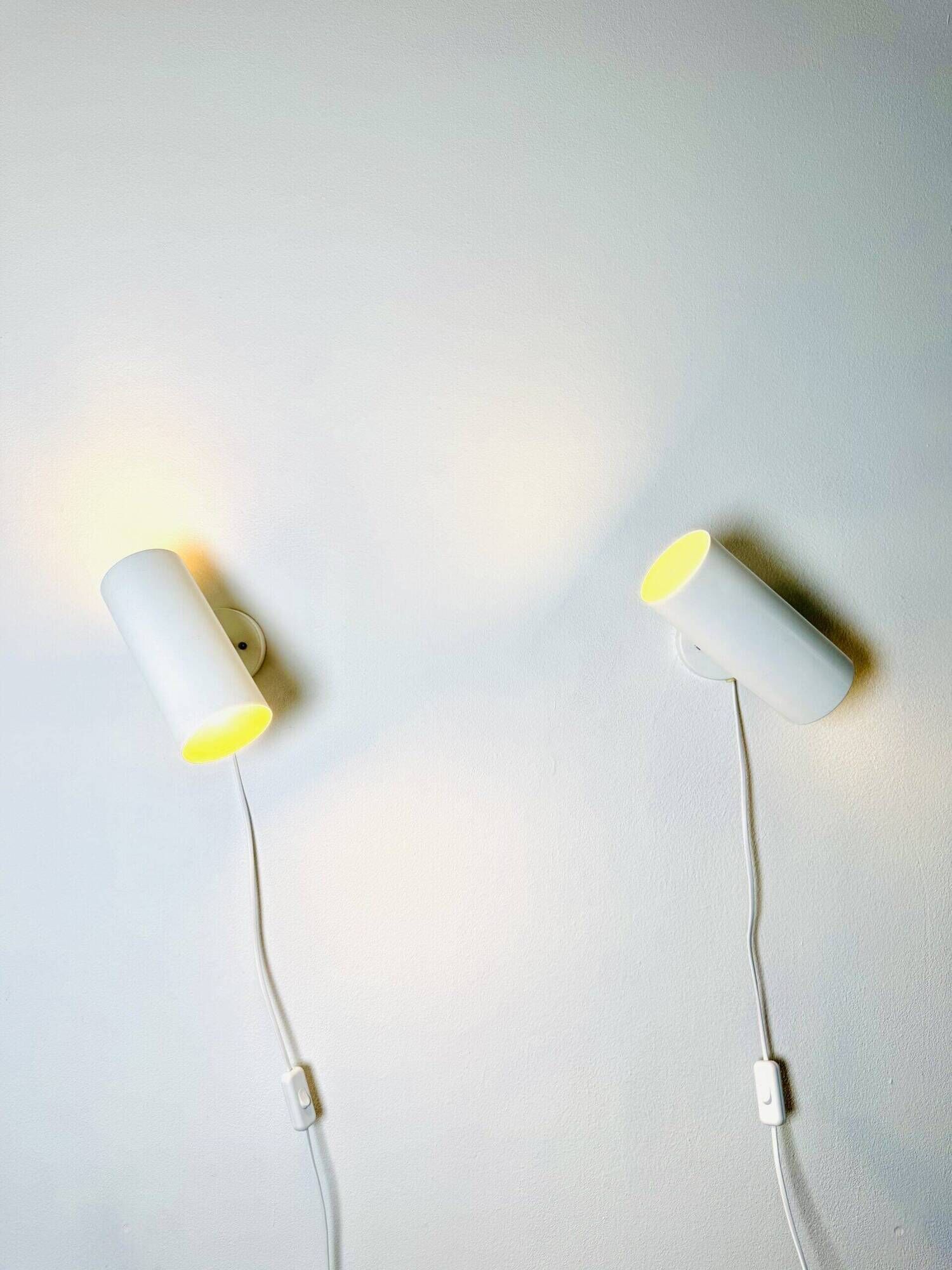 C-1582 Tubular Wall Lamps In White By Raak Amsterdam, The Netherlands 1960S