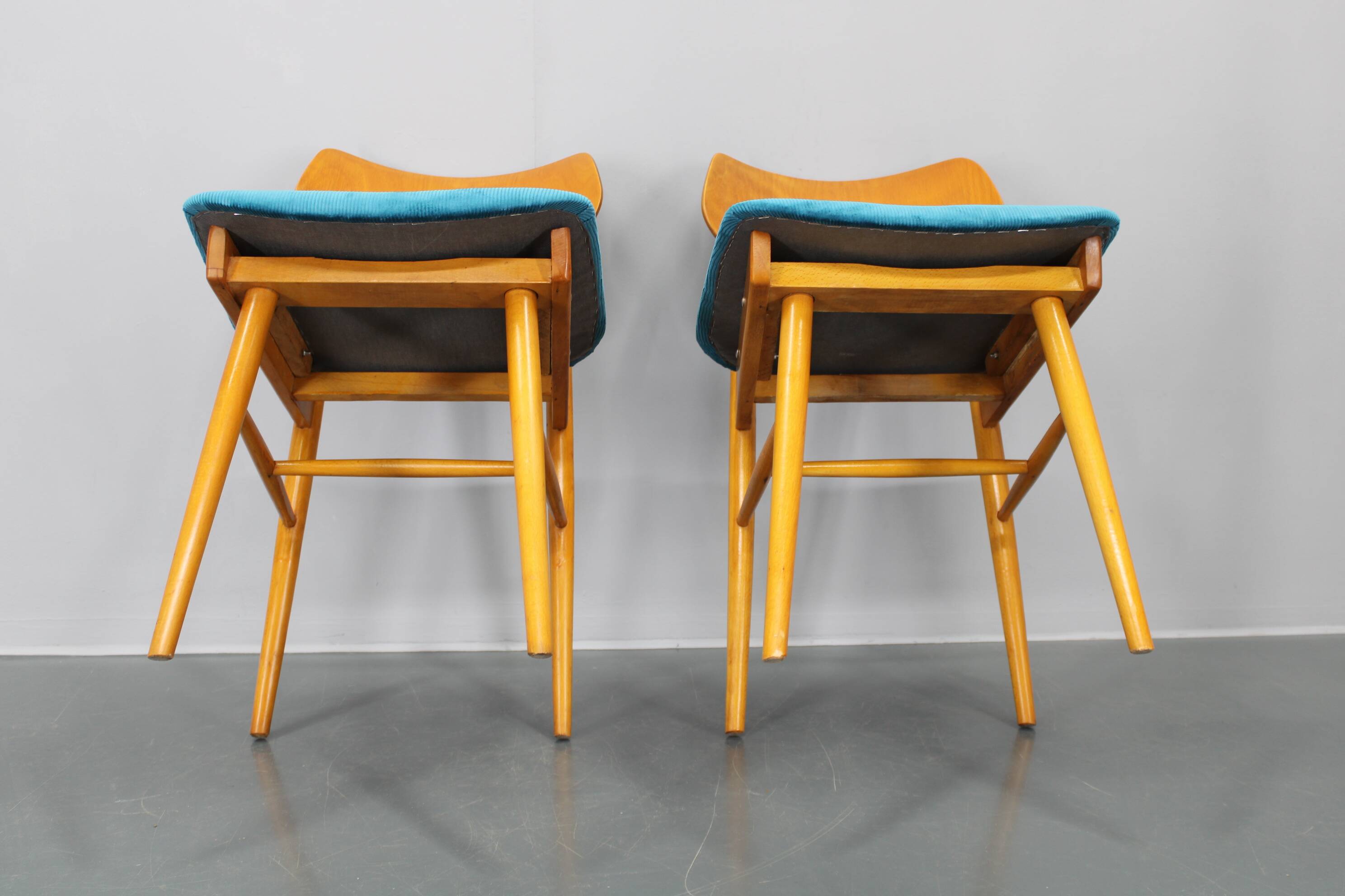 1970s Set of Four Beech Dining Chairs by TON, Czechoslovakia