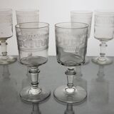 6 wine glasses with Greek-style decoration