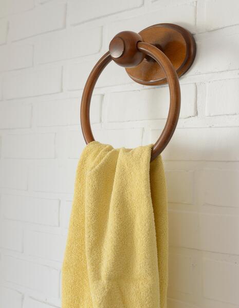 Large vintage wooden bathroom set / mirror with shelf / towel rack