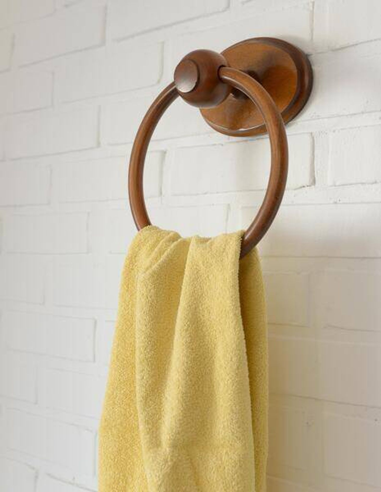 Large vintage wooden bathroom set / mirror with shelf / towel rack