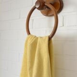 Large vintage wooden bathroom set / mirror with shelf / towel rack