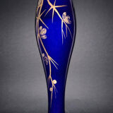 Maurice Pinon Heuze Vase in blue porcelain and gold Art Deco 1920