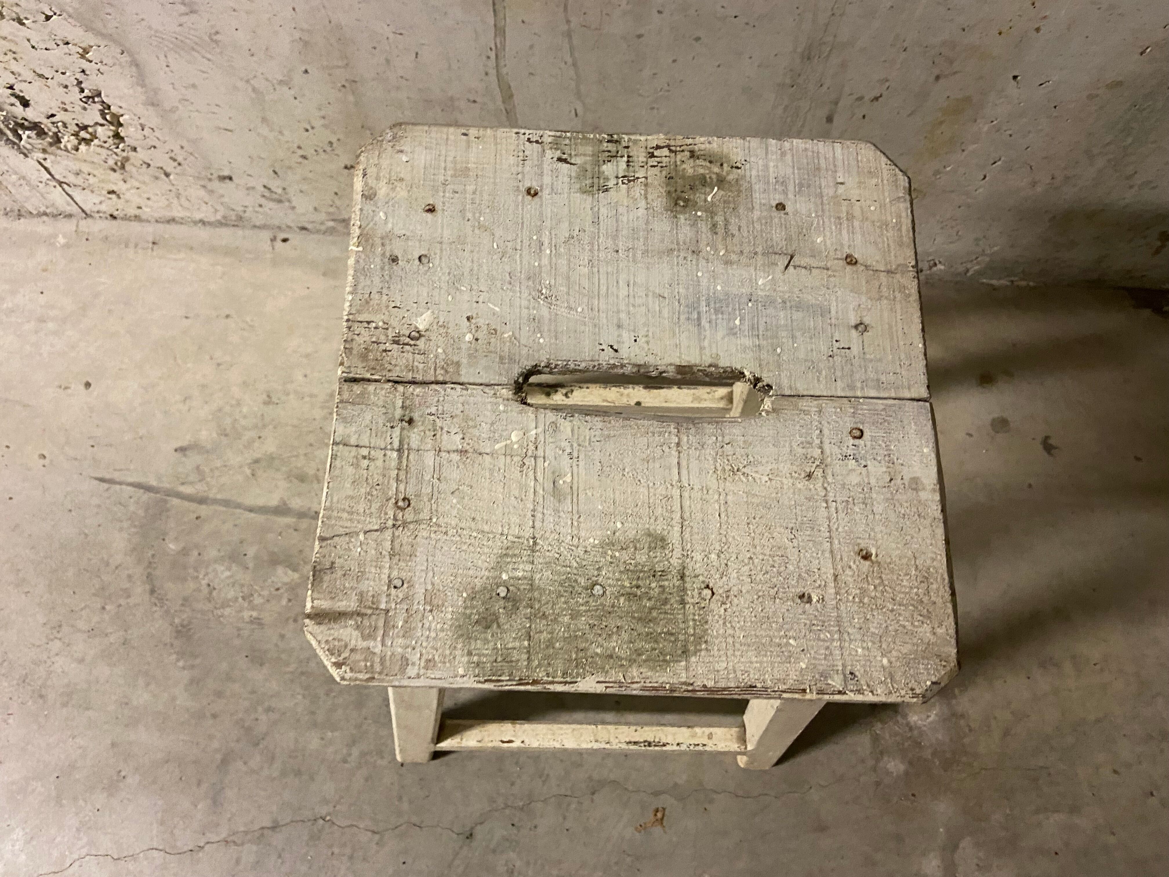 Wooden workshop stool