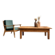 Grande table basse vintage en bois massif (rénovée)