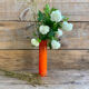 Vase tube vintage en verre orange
