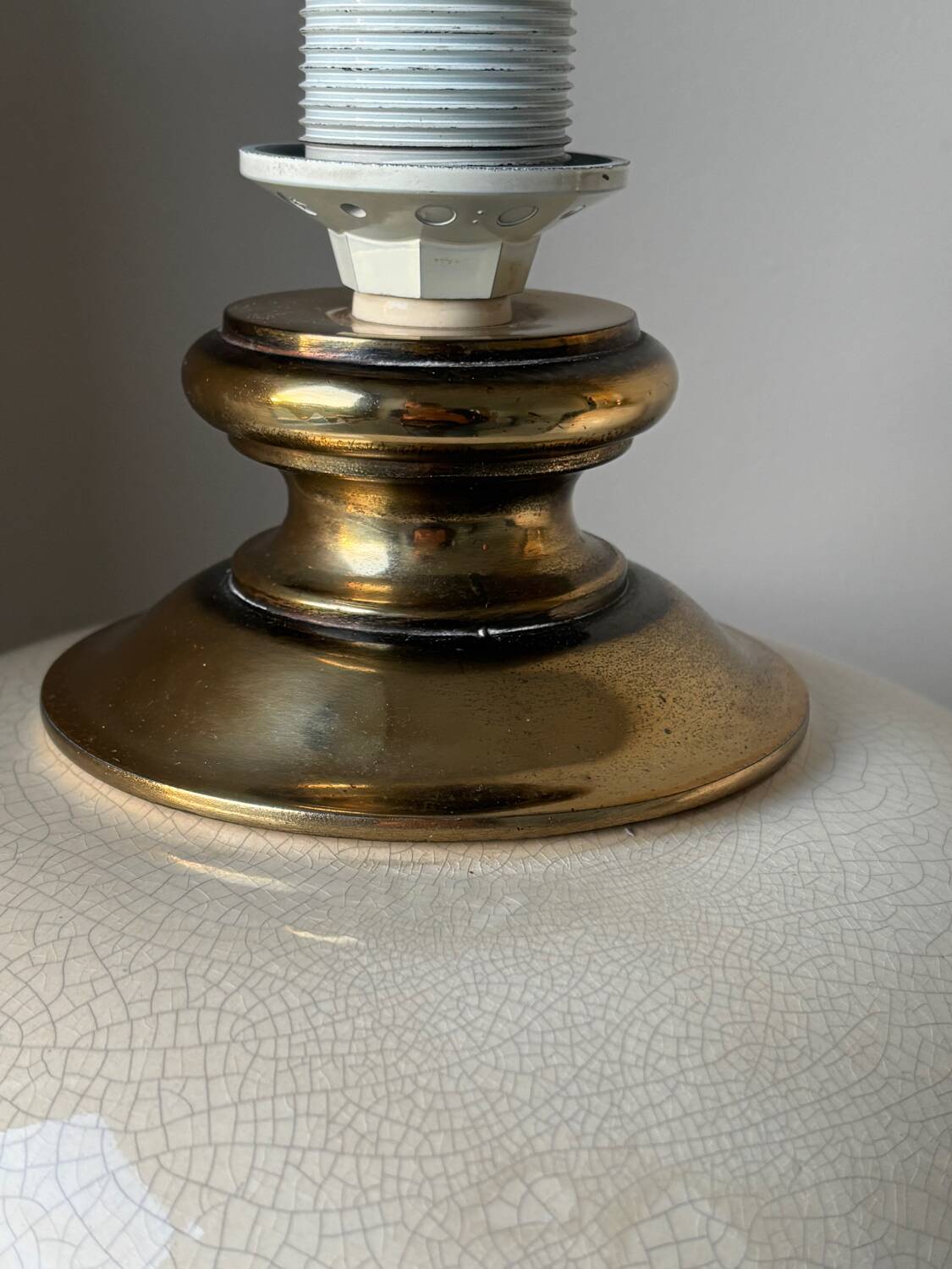 Pieds de lampe en céramique craquelée