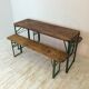 Vintage German beer table and benches of custom length