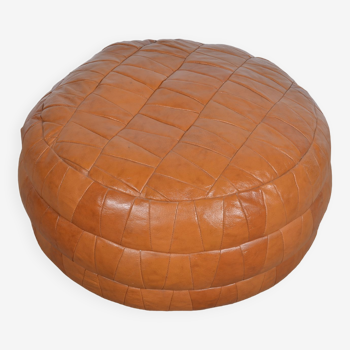 Pouf patchwork en cuir