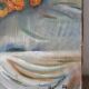 Bouquet of marigolds, oil on canvas signed Maurice Bouillot 1954