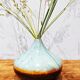 Turquoise and brown ceramic vase