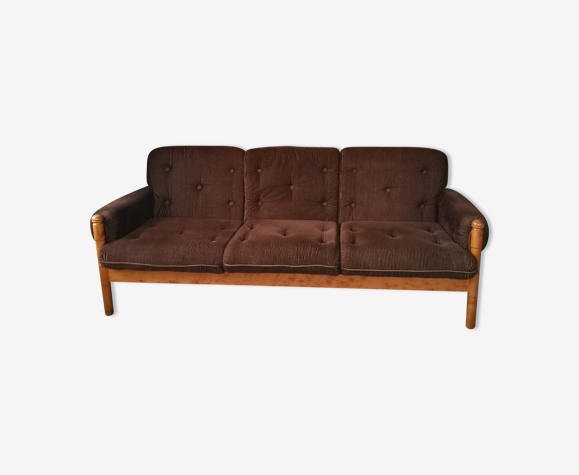 Canapé scandinave en velours marron
