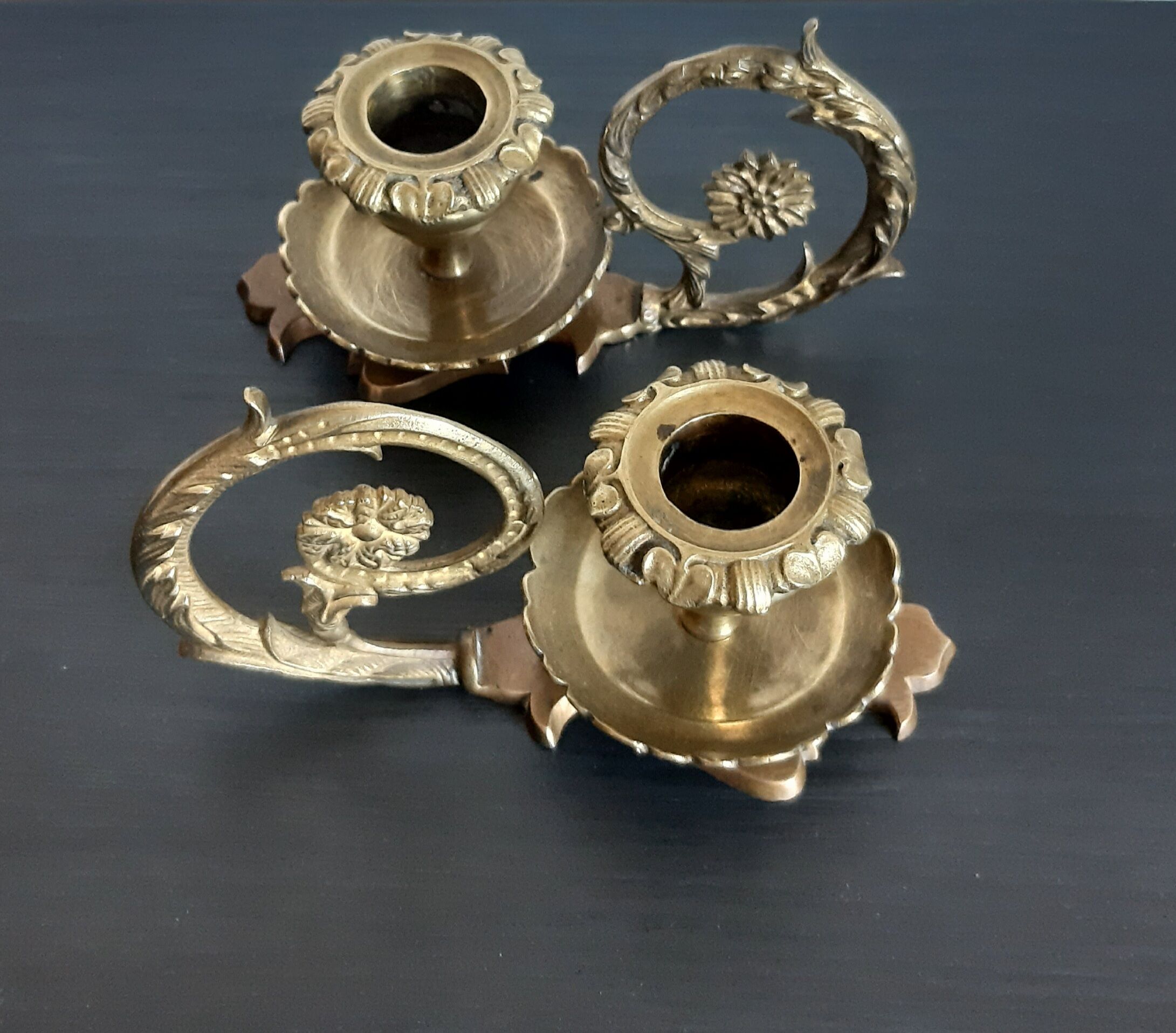 Pair of bronze candlesticks