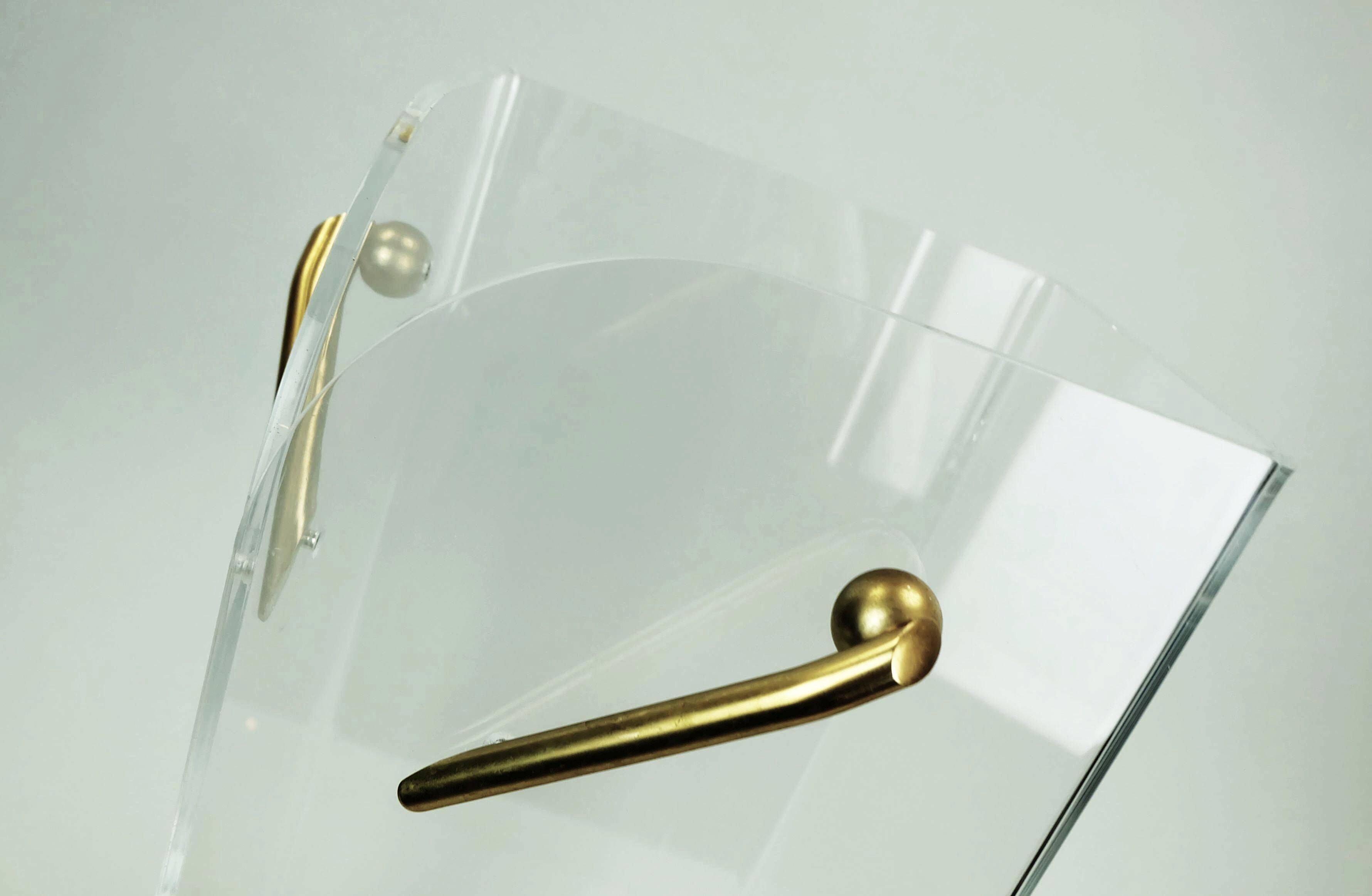 Transparent lucite acrylic umbrella stand 1980s 1990s post modern design